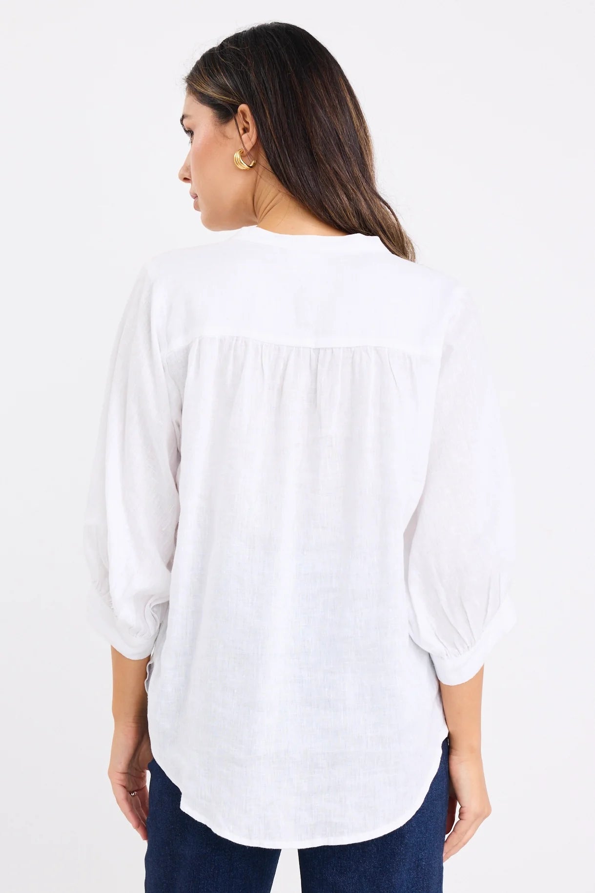 Deity Linen Blouse - White