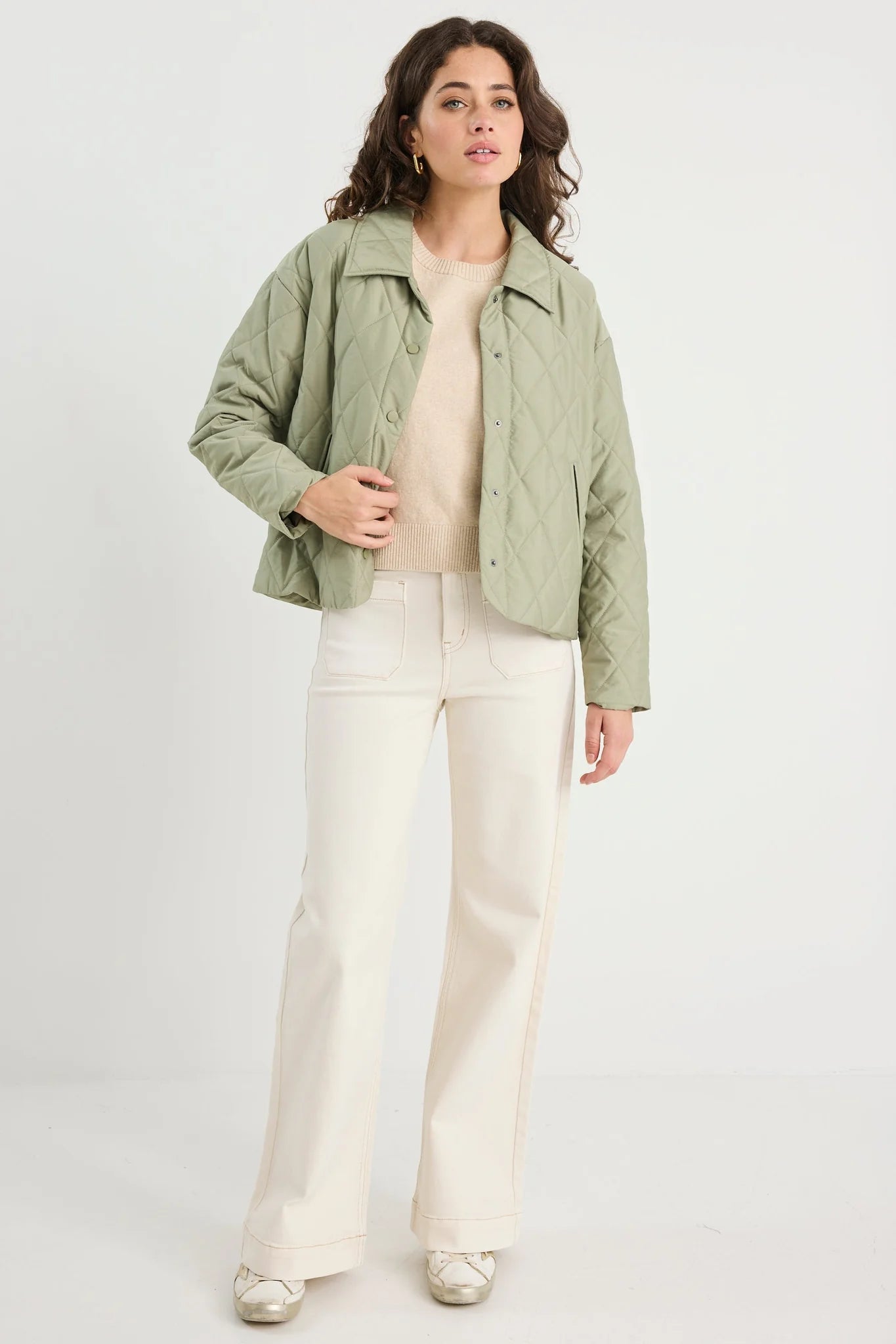 Absolute Quilted Jacket - Soft Khaki