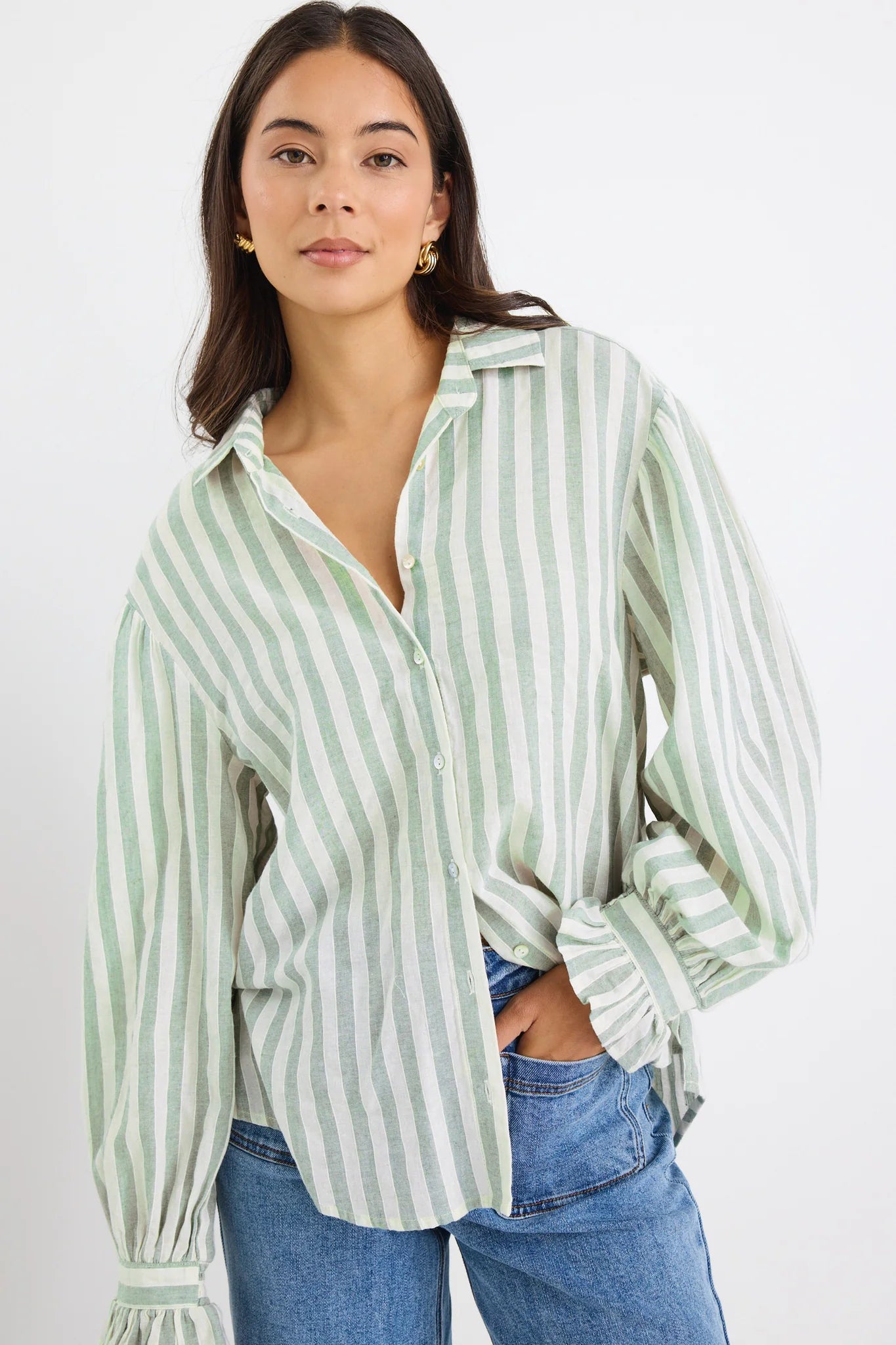 Connection Shirt - Moss Stripe