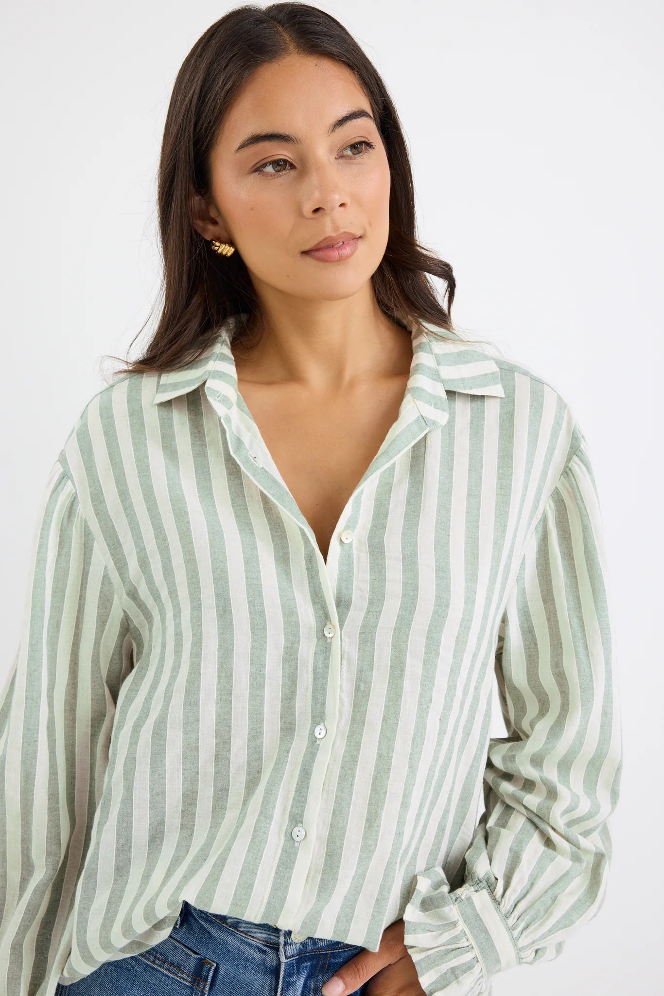 Connection Shirt - Moss Stripe