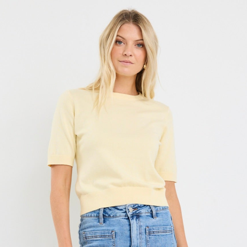 Edition Crew Knit Tee - Lemon