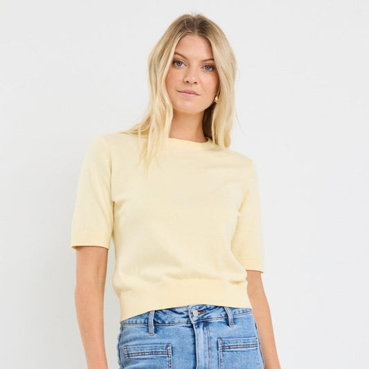 Edition Crew Knit Tee - Lemon