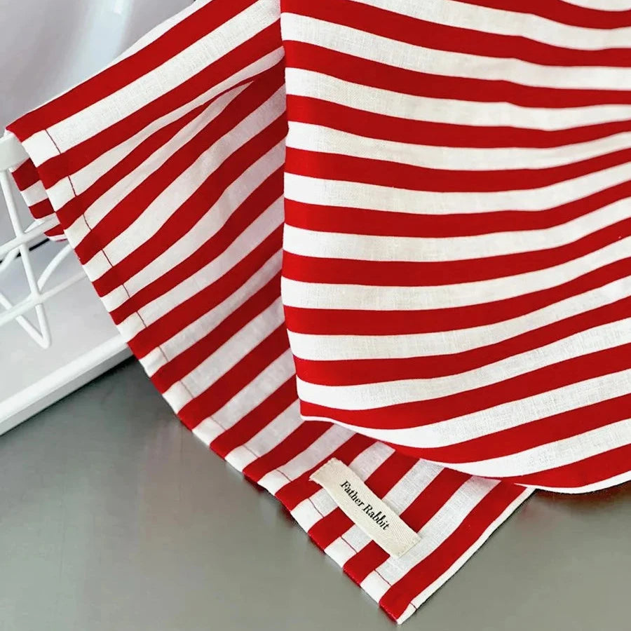 Tea Towel - French Nautical Red Stripe