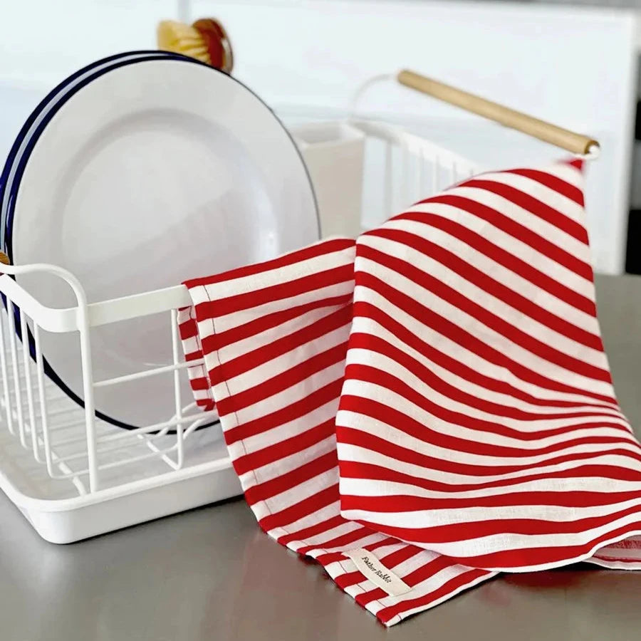 Tea Towel - French Nautical Red Stripe