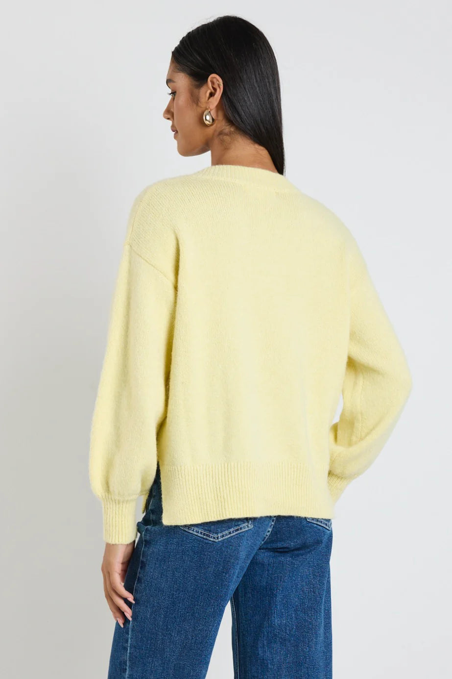 Harvest V Neck Knit Jumper - Butter
