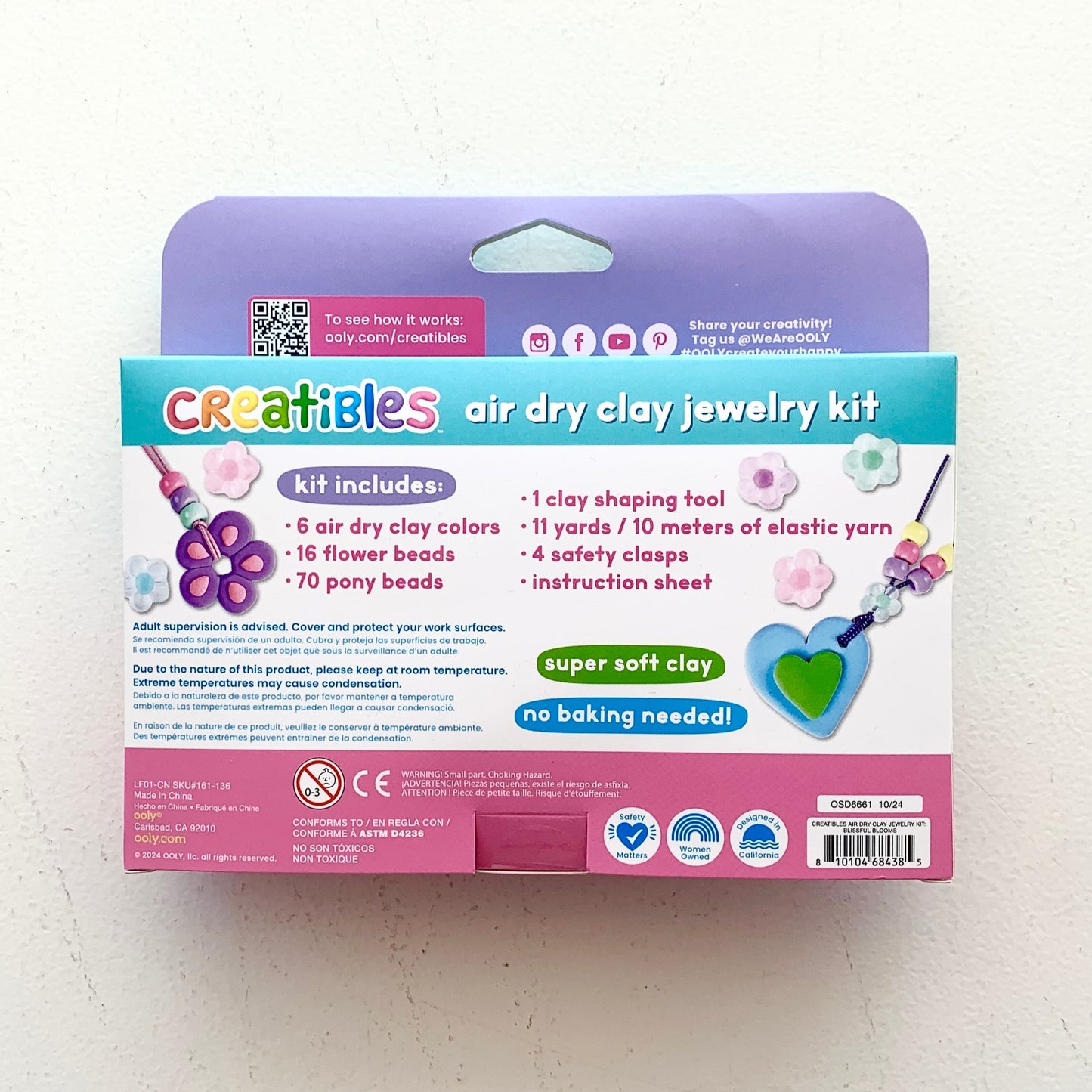 Creatibles Air Dry Clay Jewellery Kit - Blissful Blooms