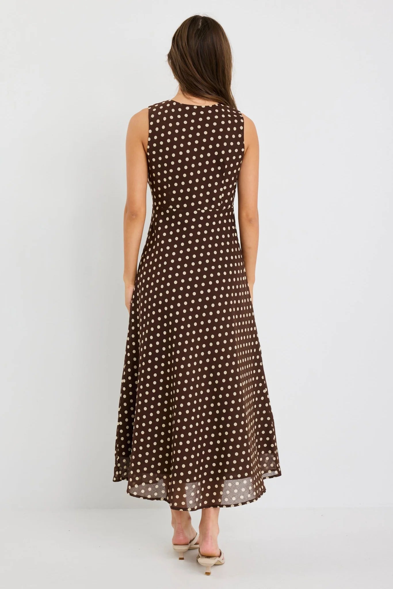 Infinity Midi Dress - Chocolate Polka Dot