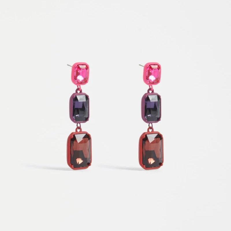 Jule Long Drop Earring - Red
