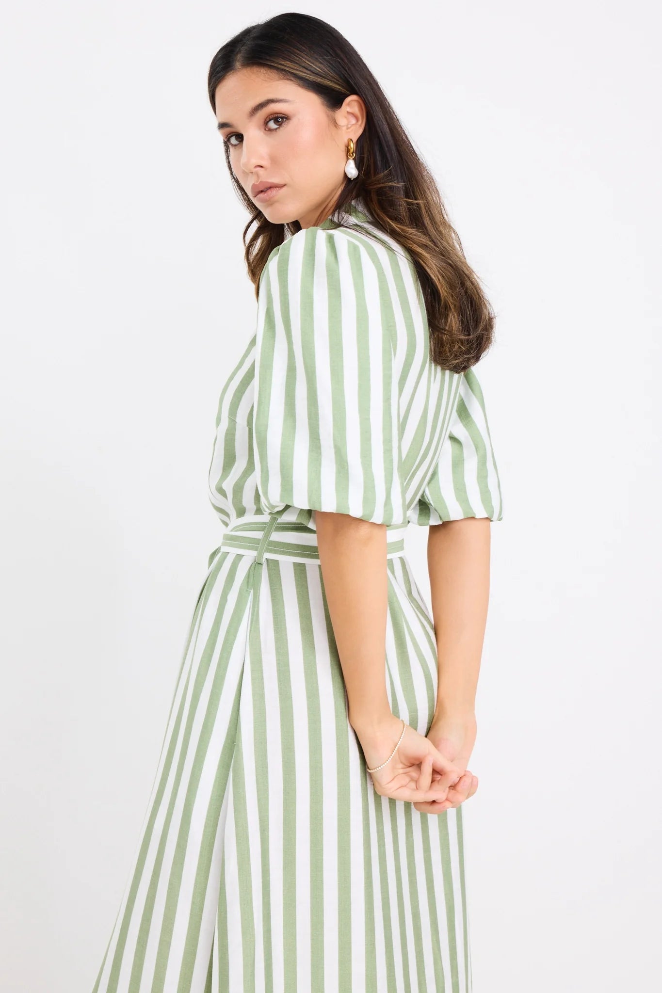 Kindred Shirt Dress - Moss Stripe