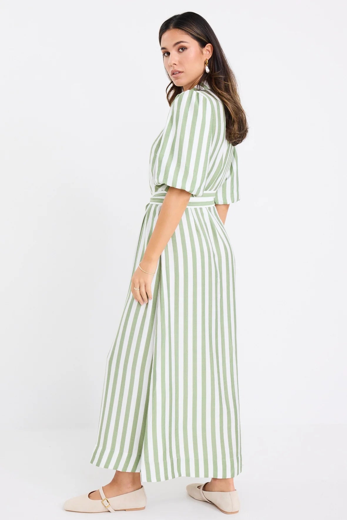 Kindred Shirt Dress - Moss Stripe