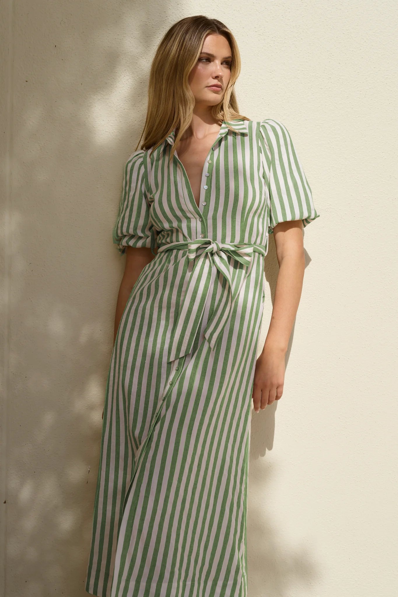 Kindred Shirt Dress - Moss Stripe