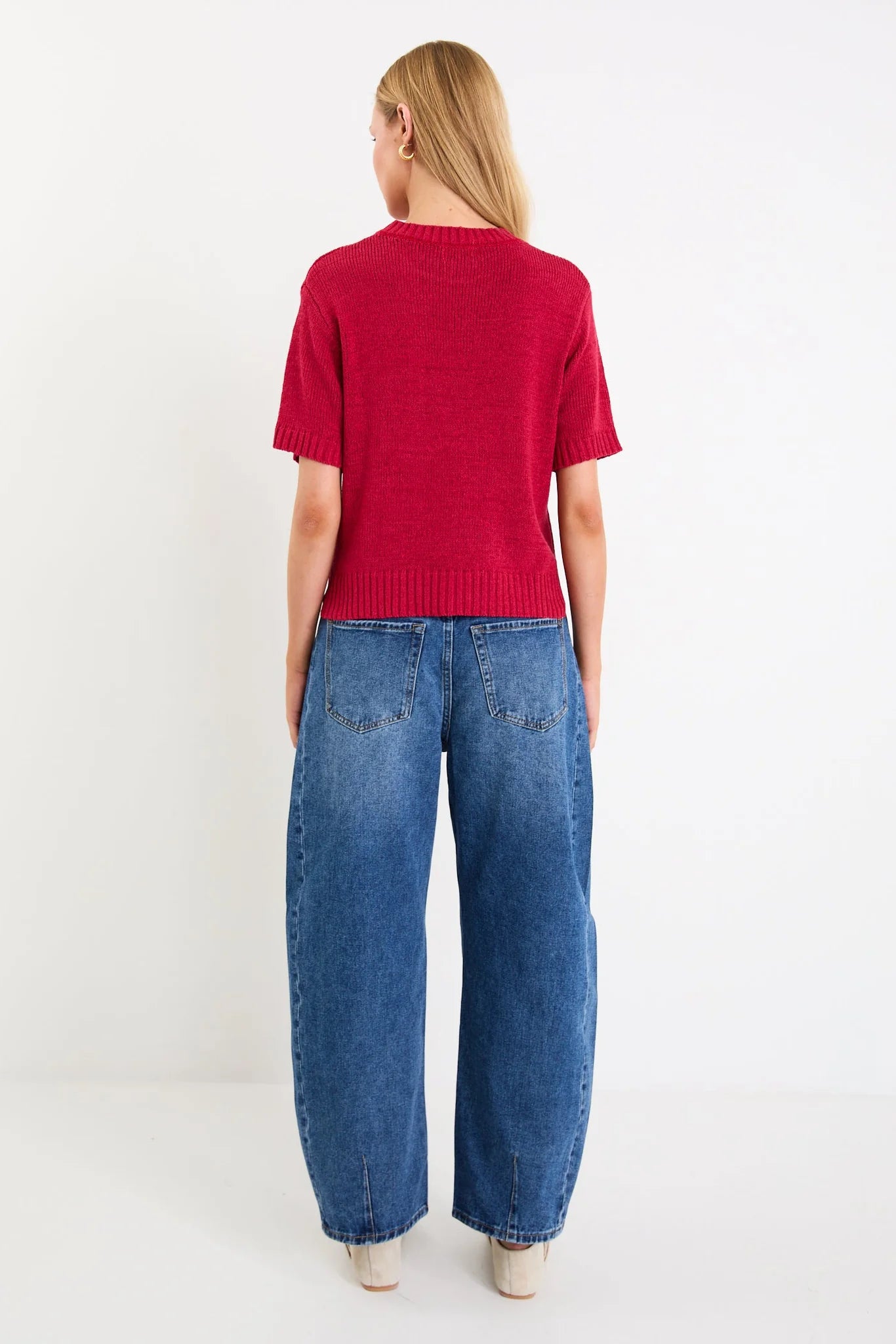 Loveable Yarn Knit Tee - Cherry