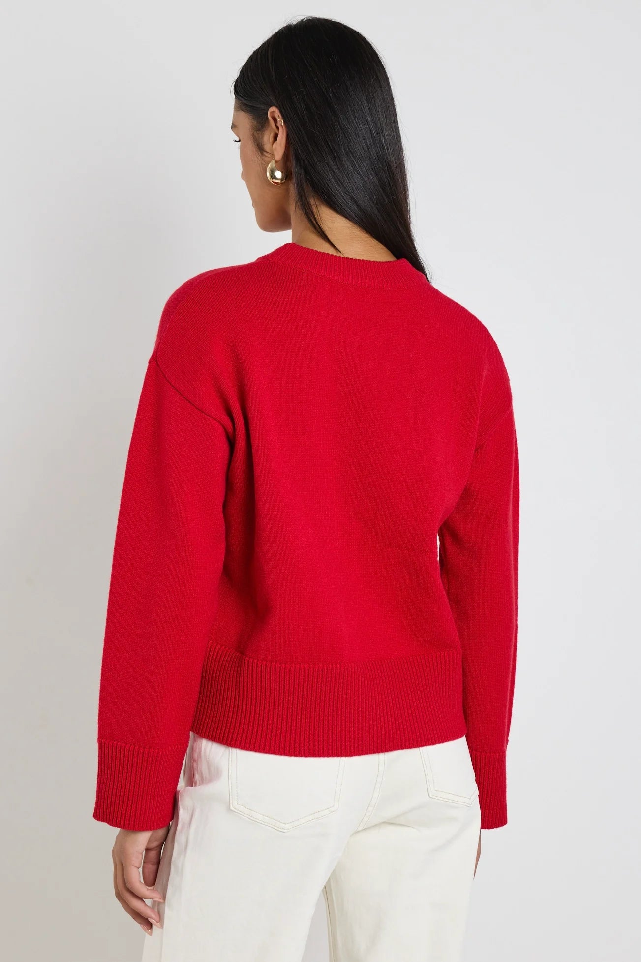 Negative Crew Neck Jumper - Red