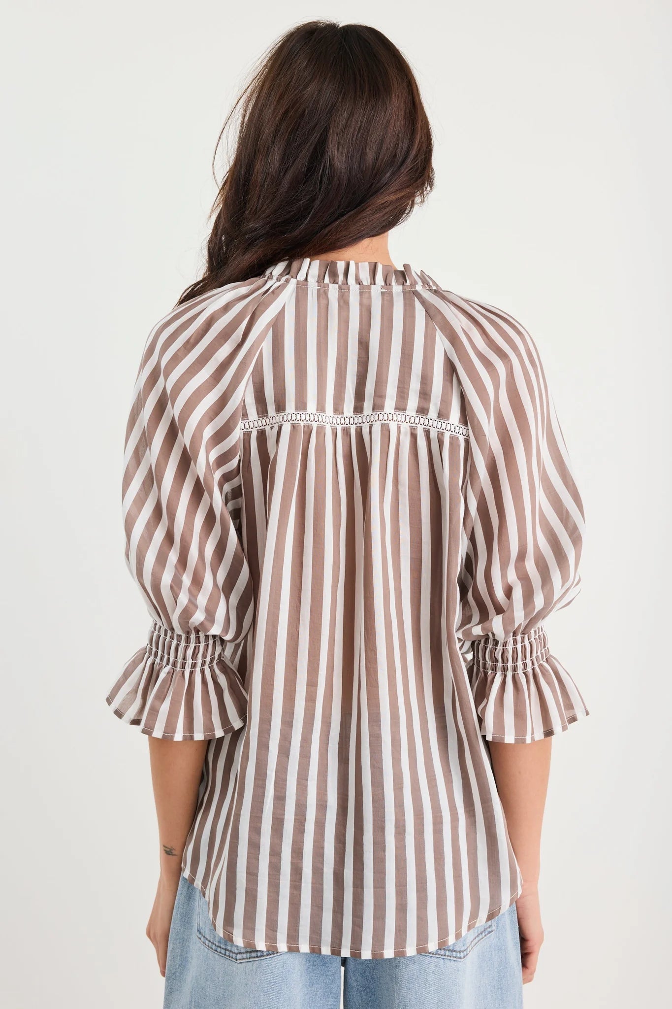 Noetic Blouse - Chocolate Stripe