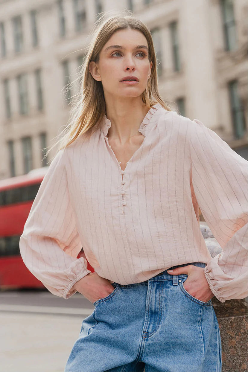 Premise High Necked Buttoned Top