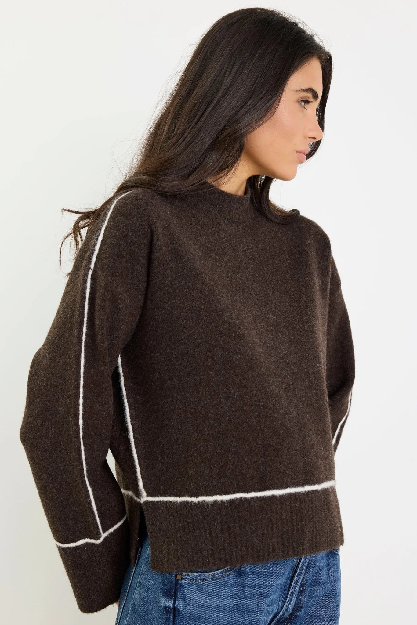 Quest Contrast Detail Jumper - Chocolate