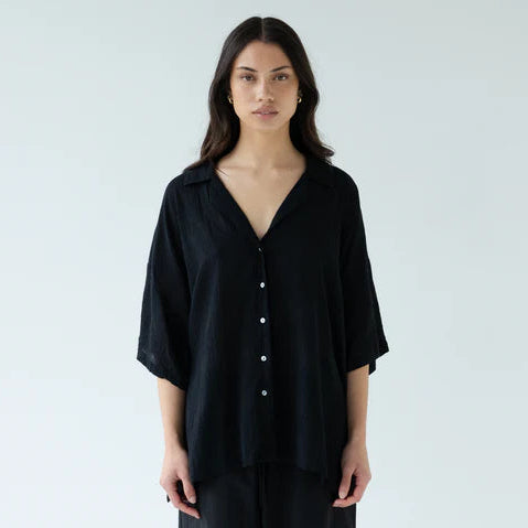 Short Sleeves Shirt - Black Check