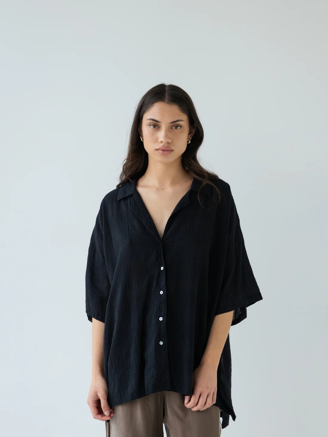 Short Sleeves Shirt - Black Check