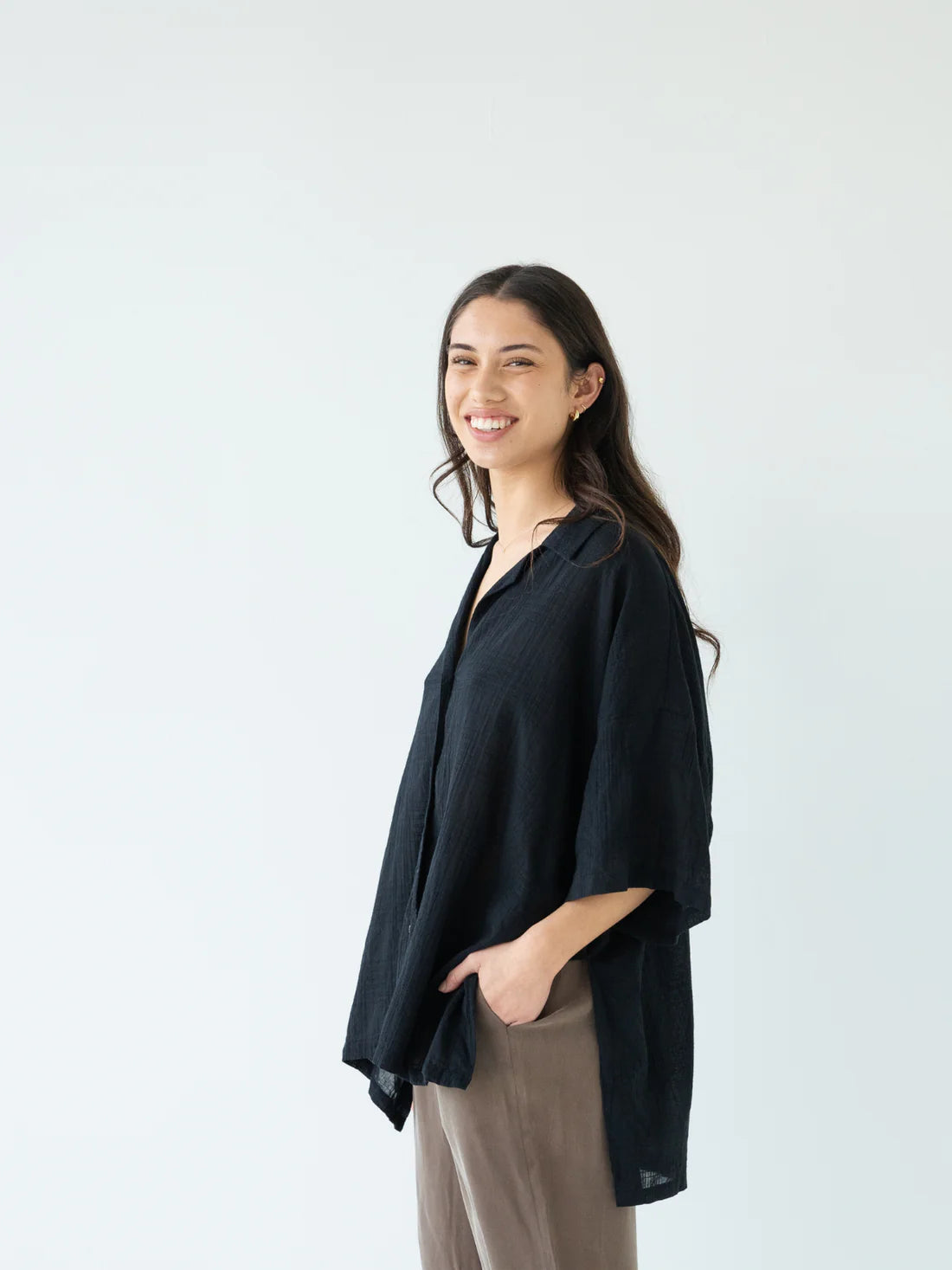 Short Sleeves Shirt - Black Check
