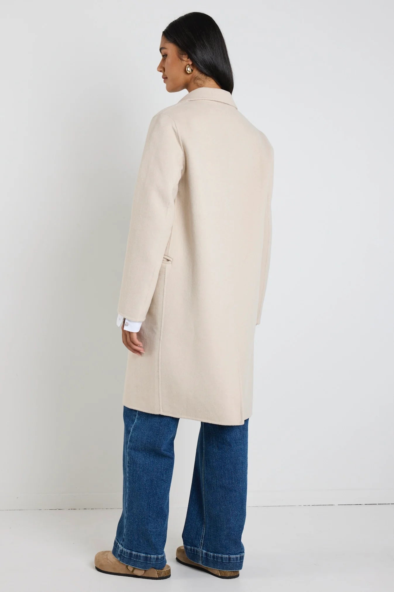 Stockholm Wool Blend Double Breasted Coat - Pumice