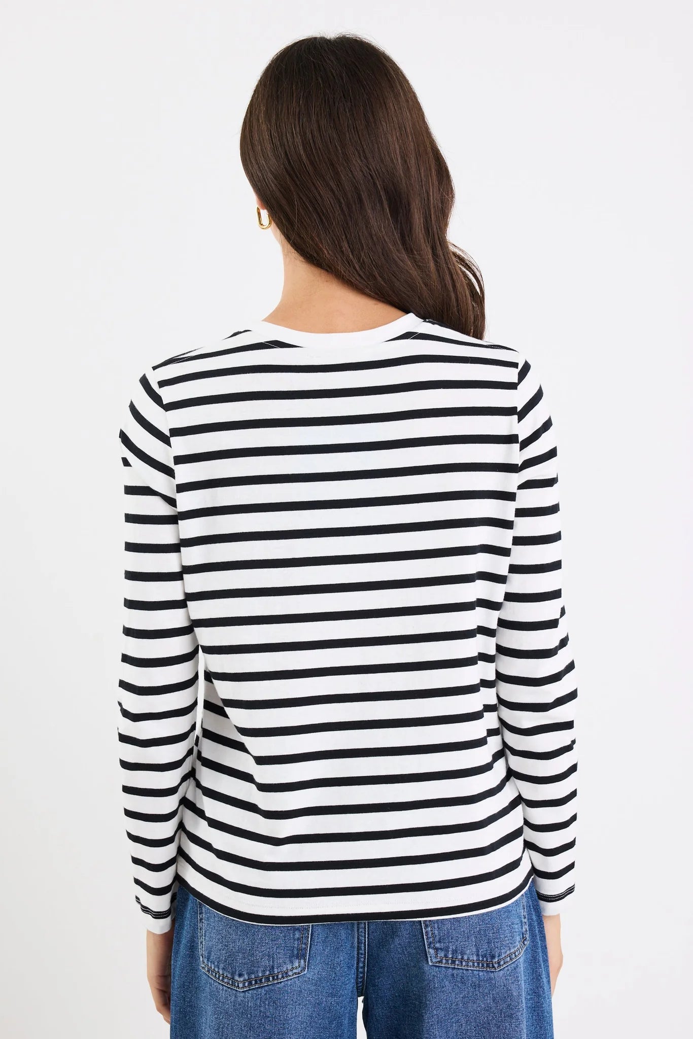 Tether Long Sleeve Tee - Black & White Stripe