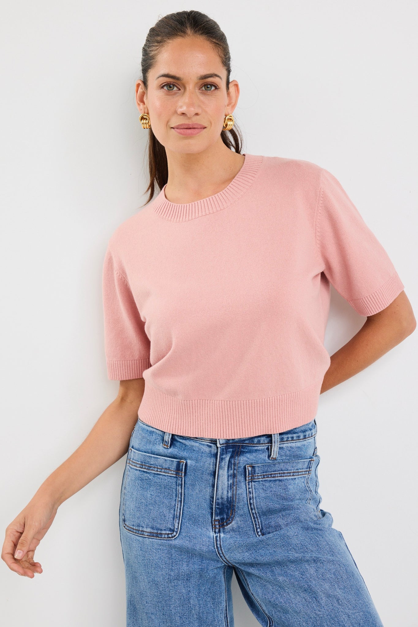 Topic Cashmere Blend Tee - Blush