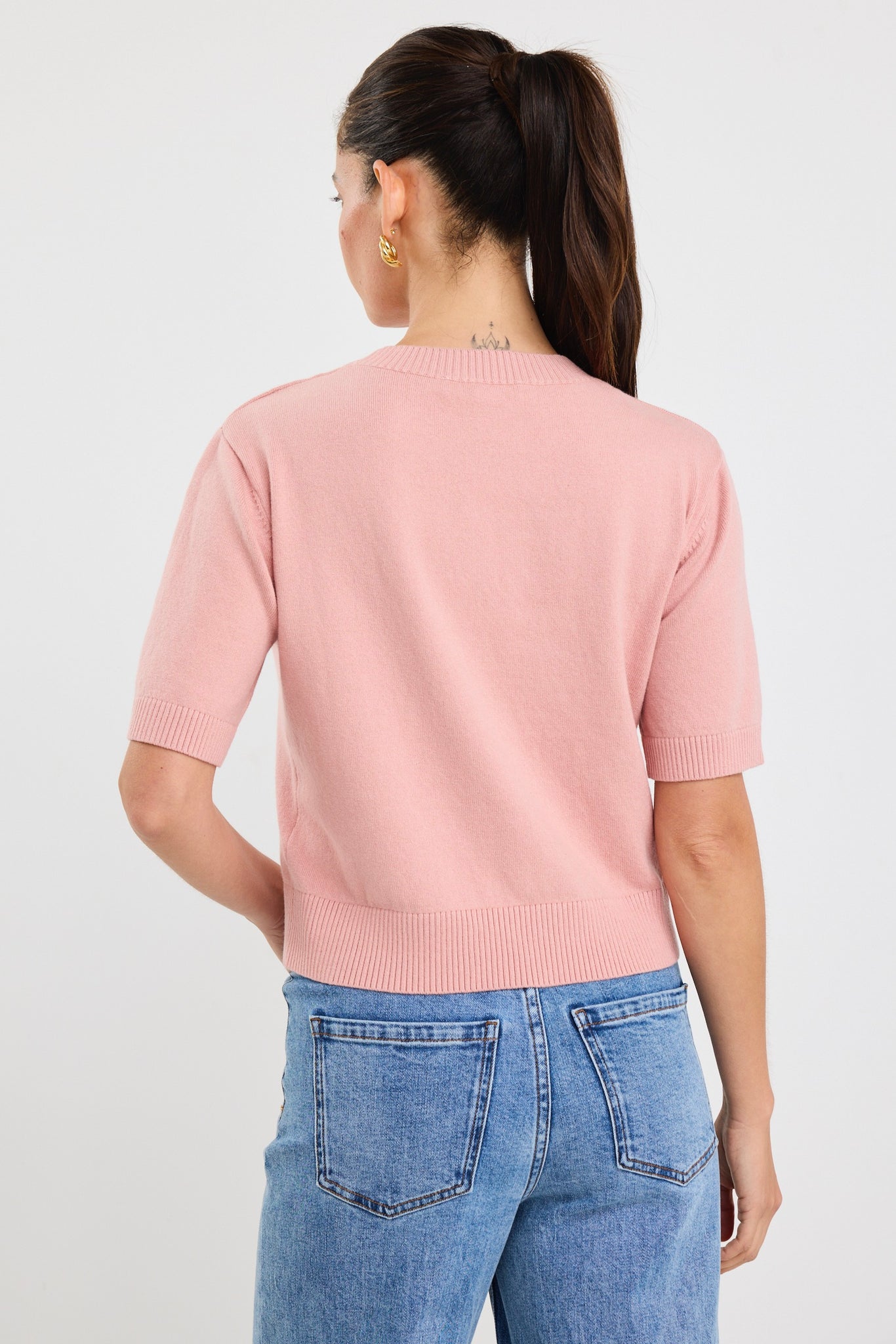 Topic Cashmere Blend Tee - Blush