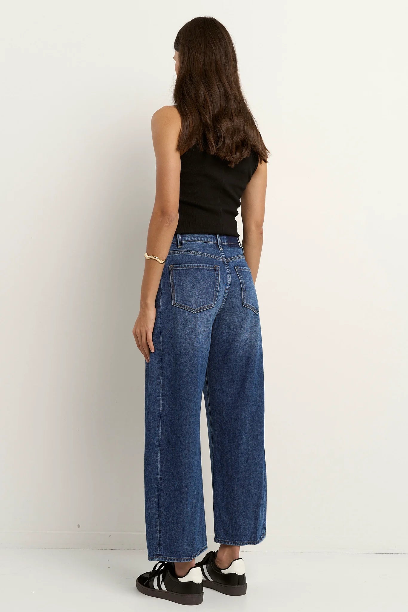 Varsity Forward Seam Barrel Jeans - Deep Blue