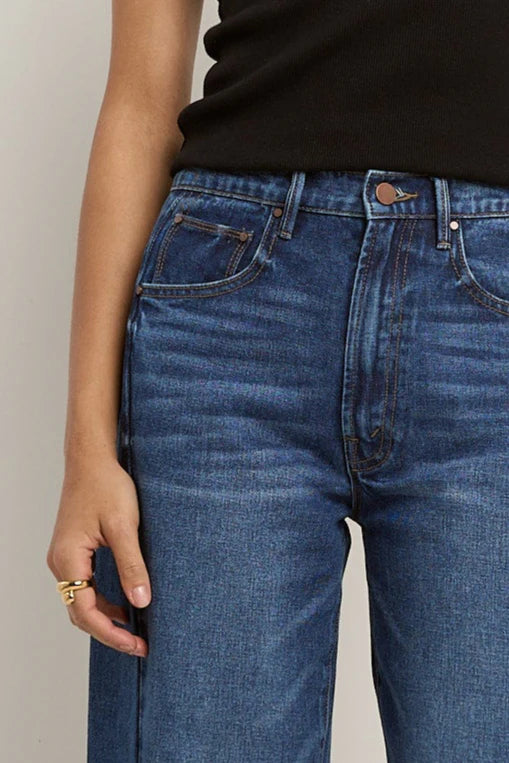 Varsity Forward Seam Barrel Jeans - Deep Blue