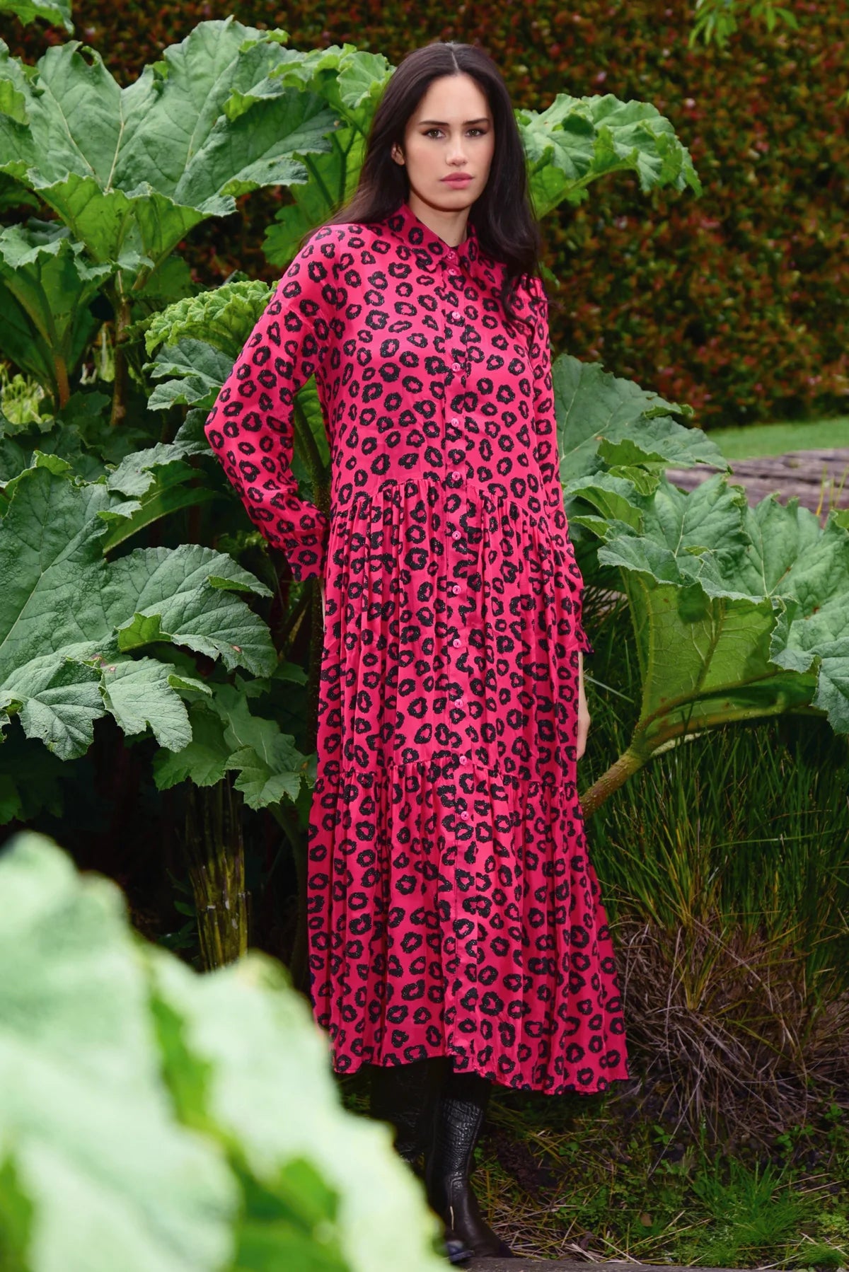 Head to Toe Dress - Pink Leopard Print