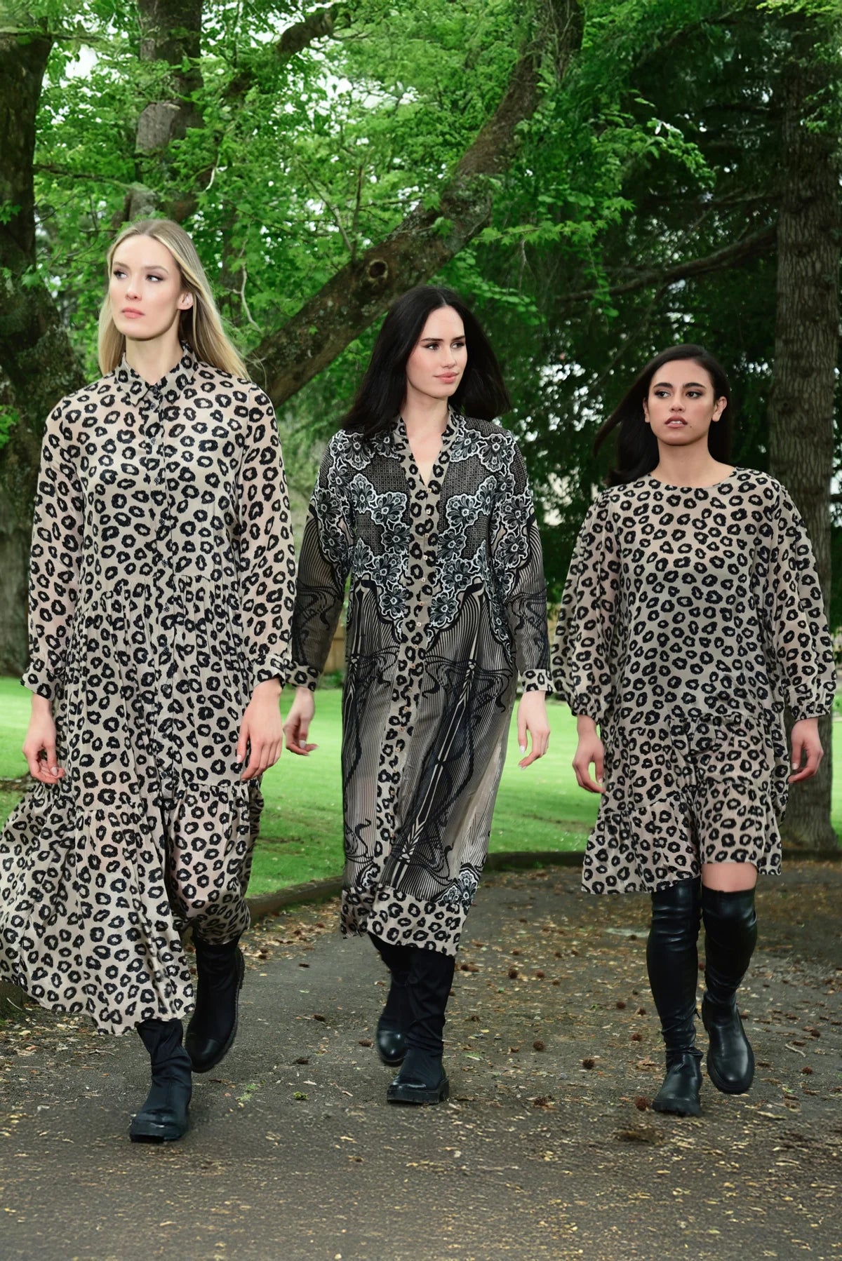 Tier My Heart Dress - Beige Leopard