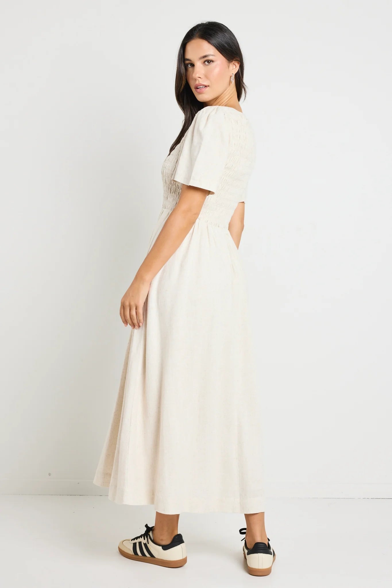 Wren Midi Dress - Natural