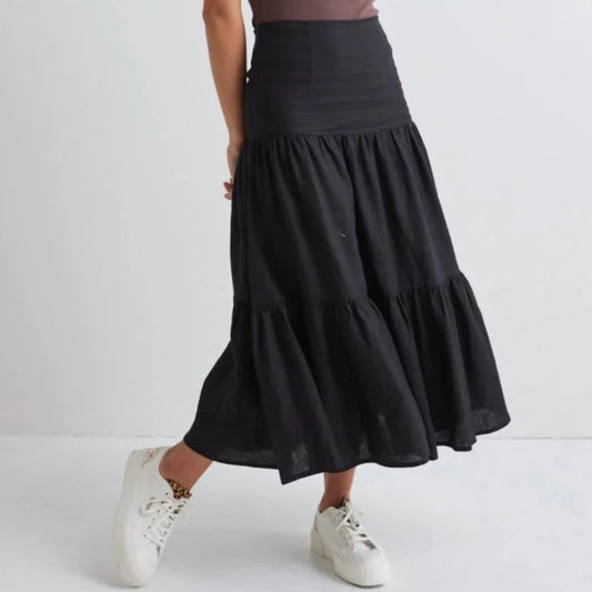 Blazing Tiered Skirt - Black