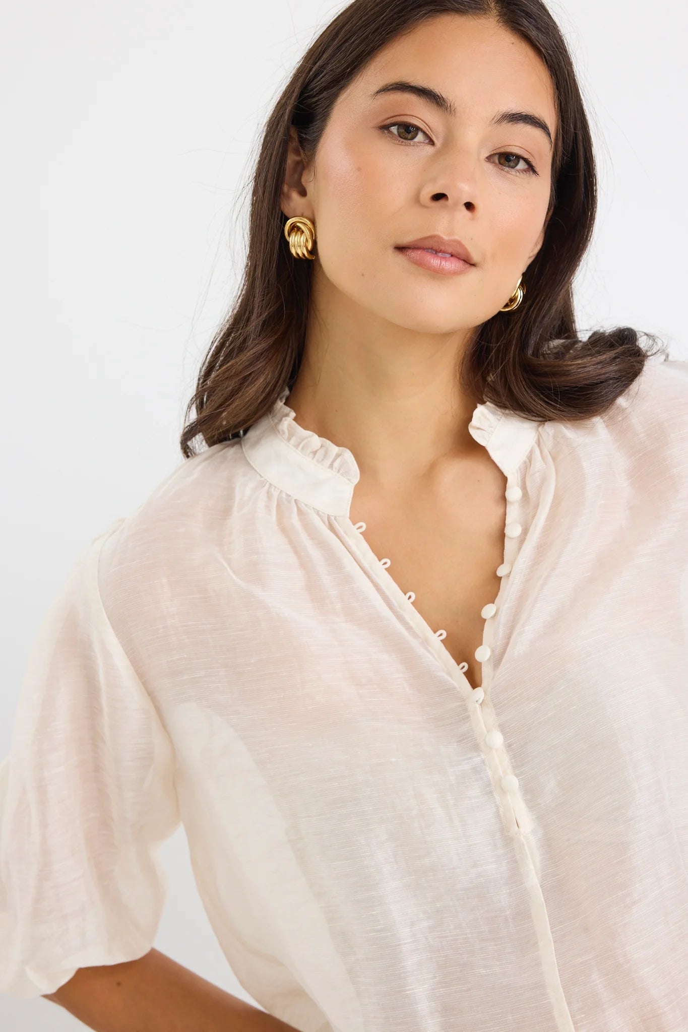 Closure Sheer Top - Ivory