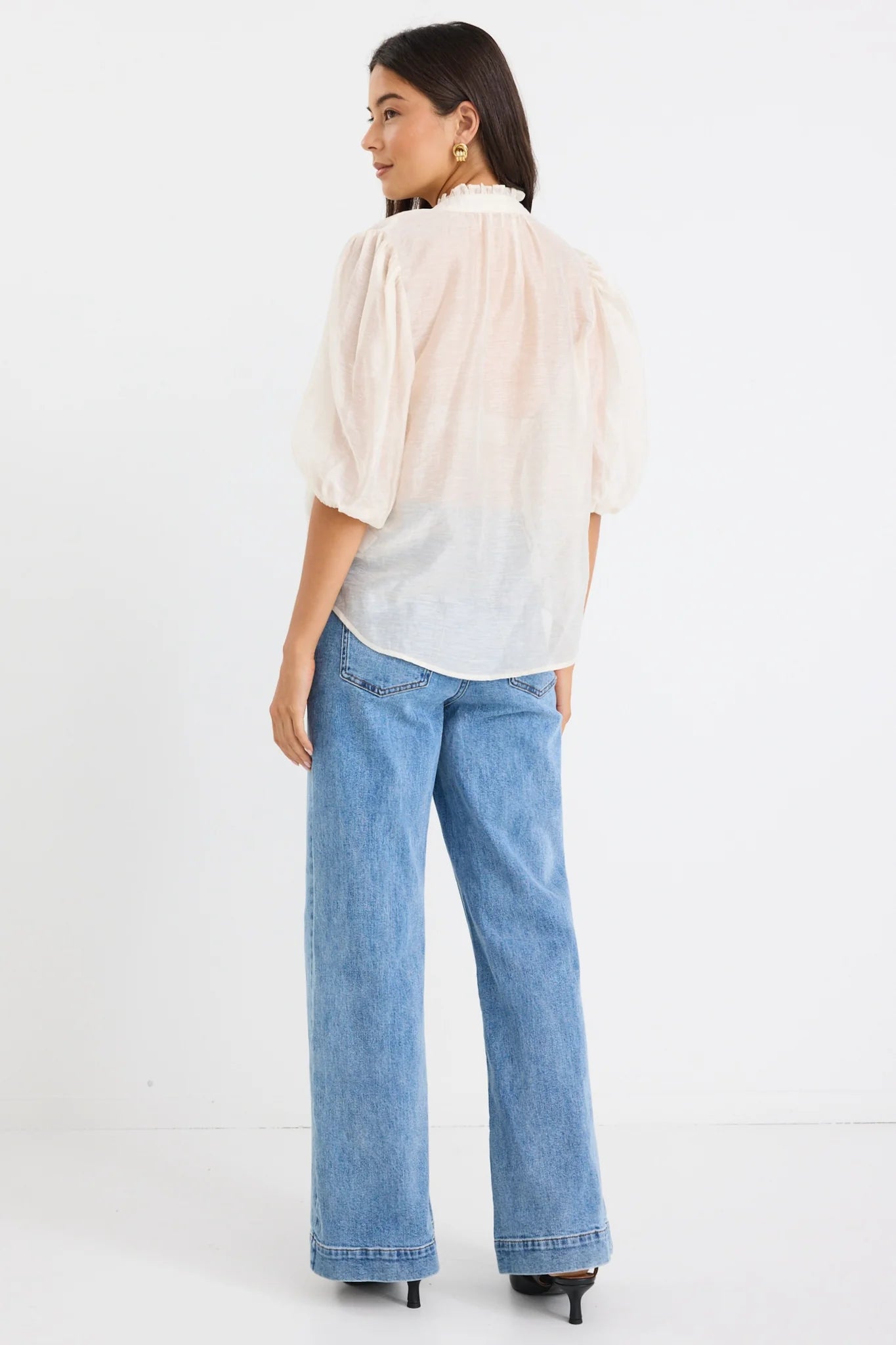 Closure Sheer Top - Ivory