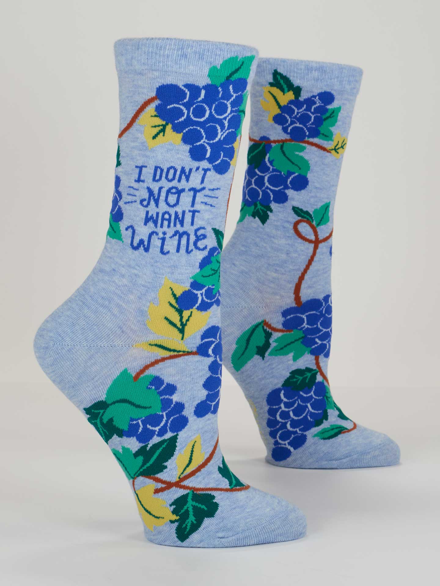 I Don't Not Want Wine - Crew Socks