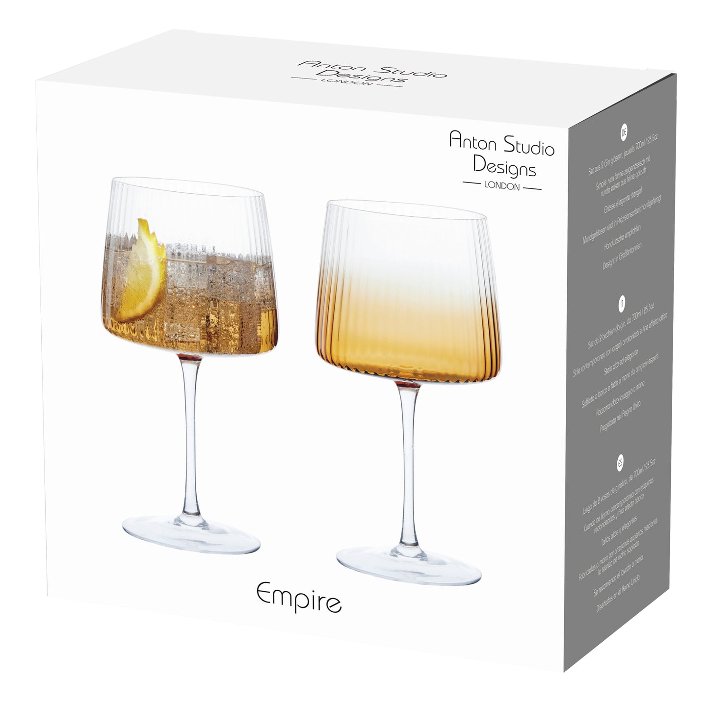 Empire Gin Glasses Set Of 2 -  Amber