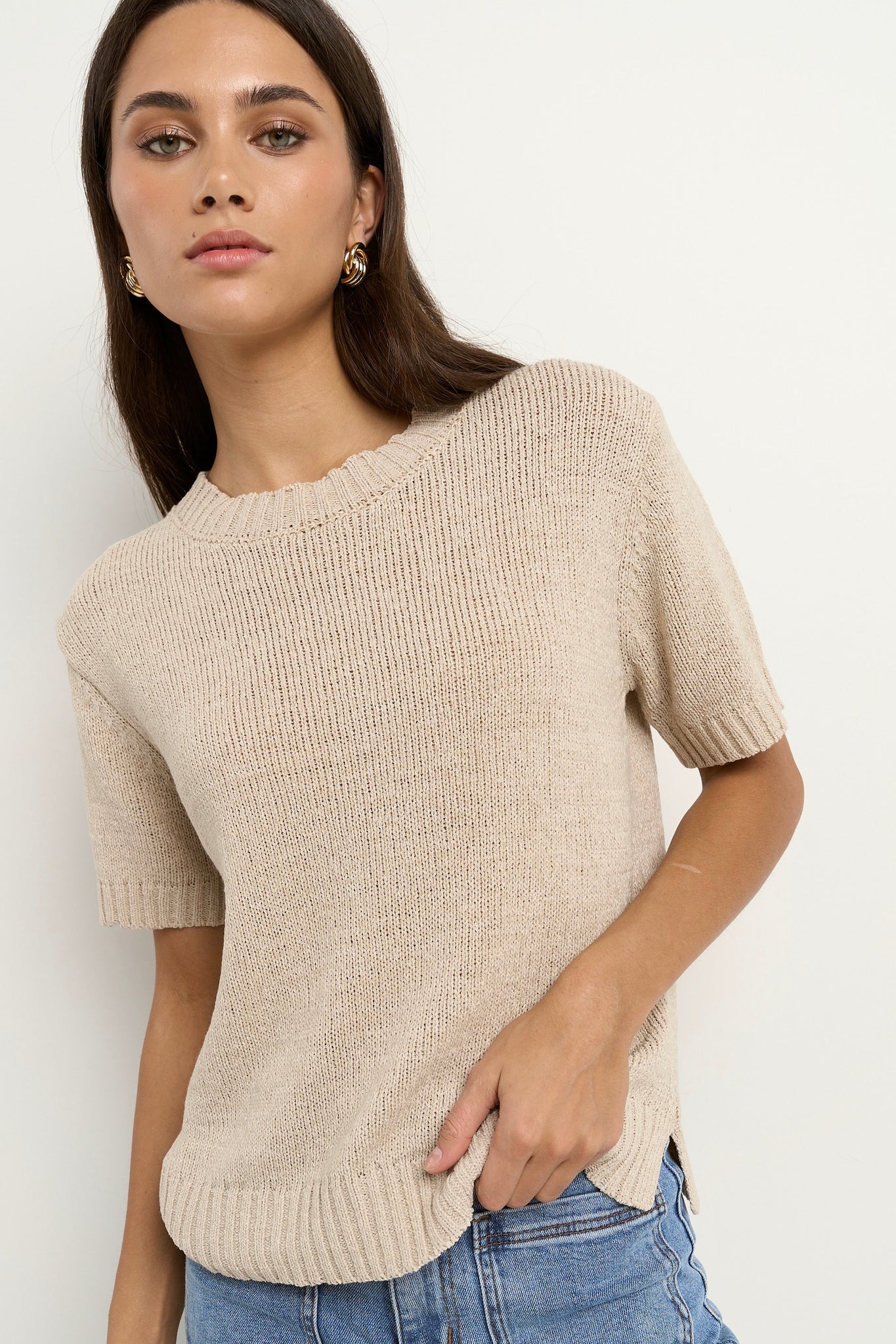 Loveable Yarn Knit Tee - Natural