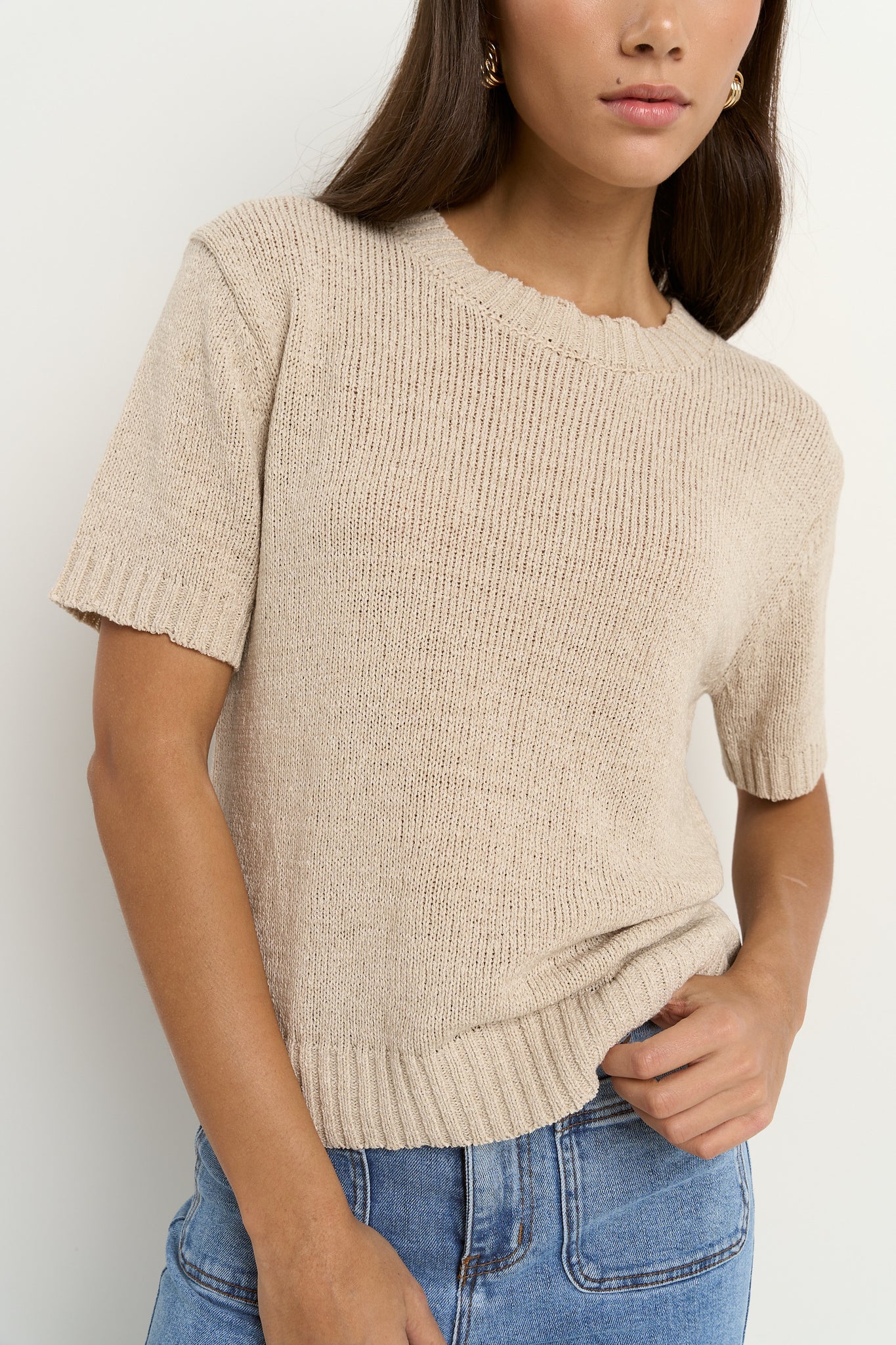 Loveable Yarn Knit Tee - Natural