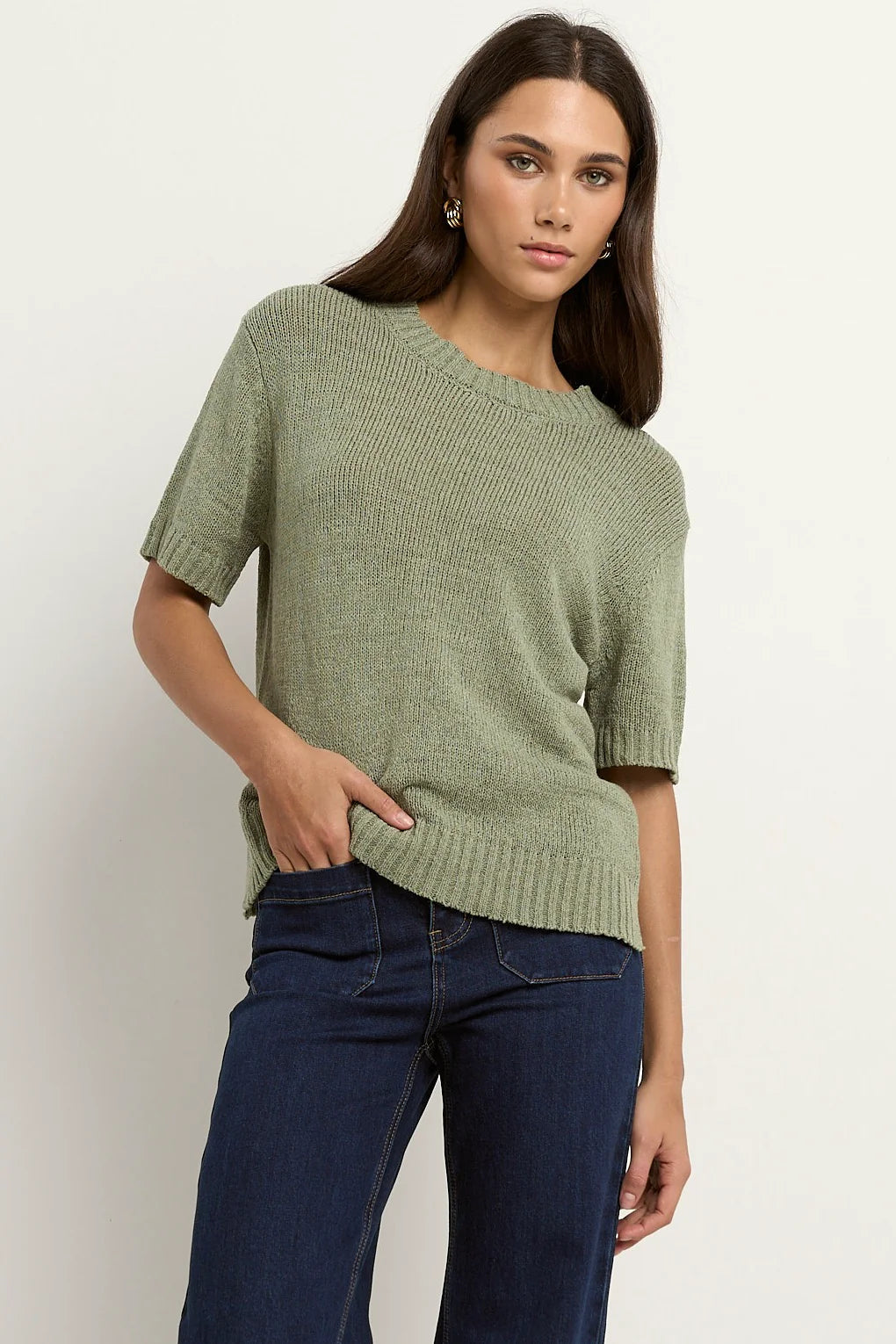 Loveable Yarn Knit Tee - Sage