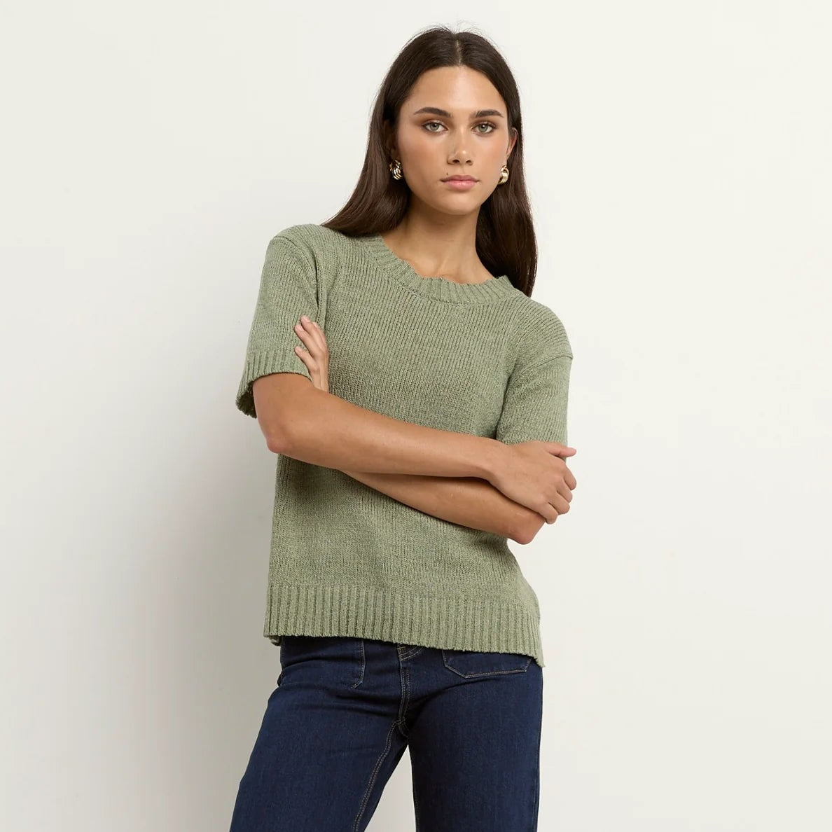 Loveable Yarn Knit Tee - Sage