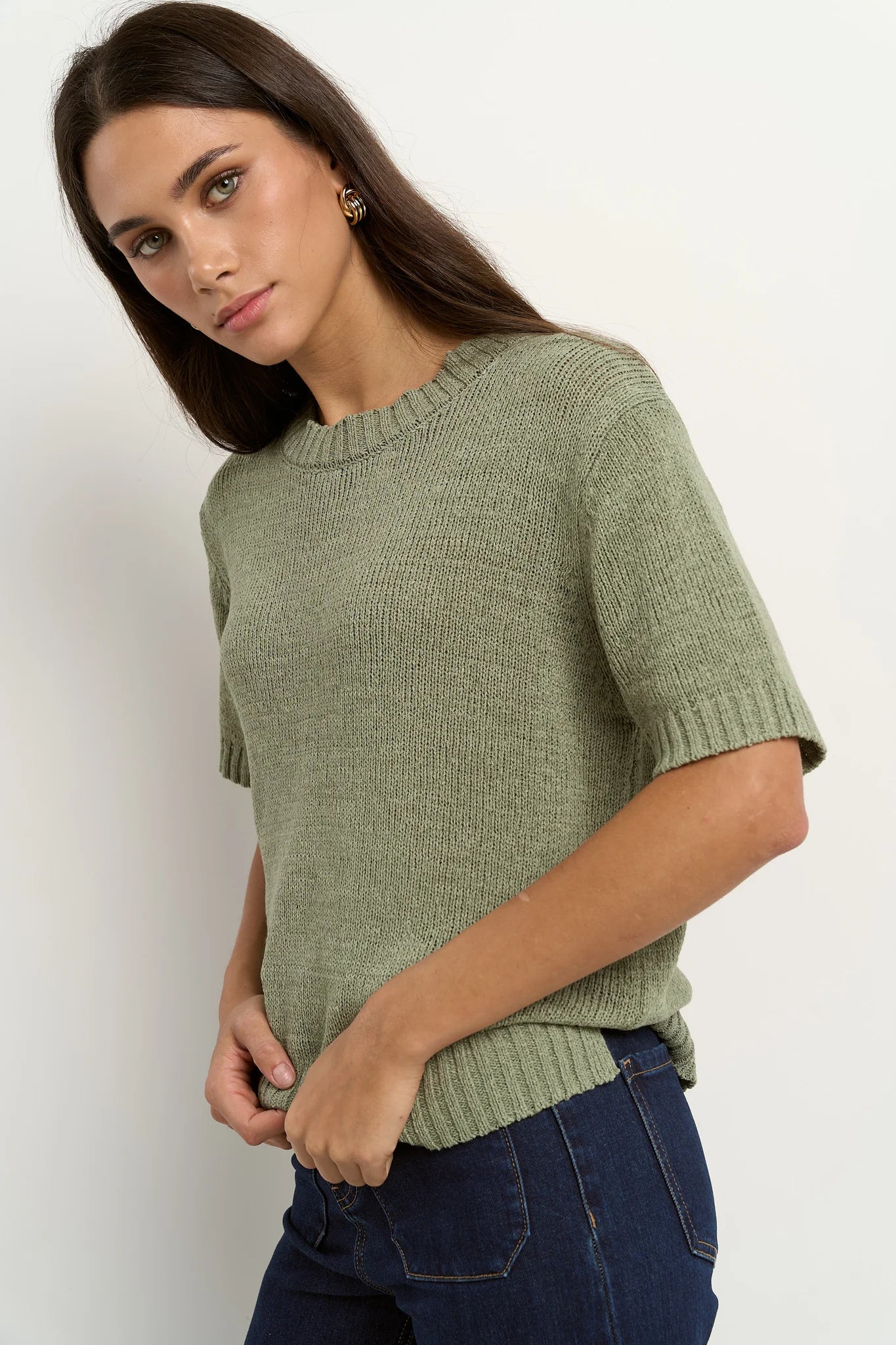 Loveable Yarn Knit Tee - Sage