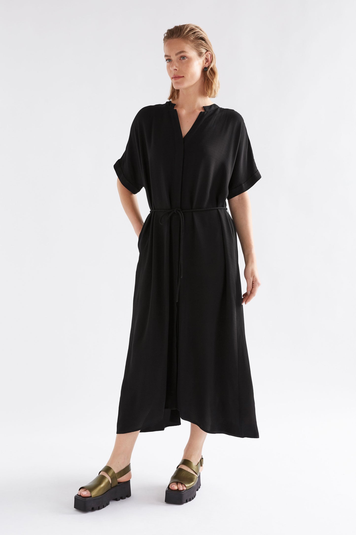 Omia Shirt Dress - Black