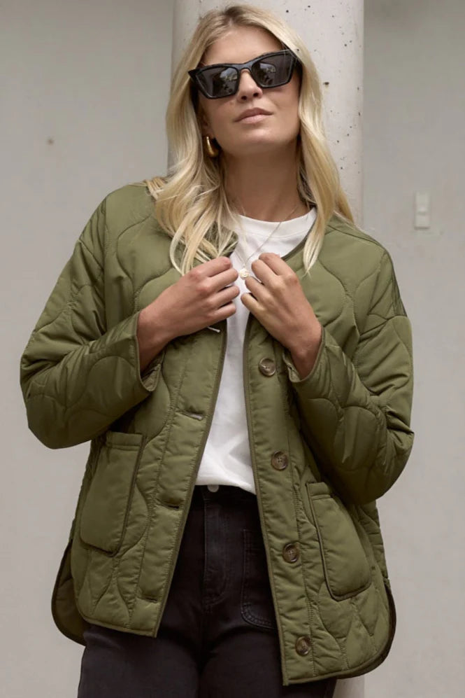 Peak Padded Shell Jacket - Khaki