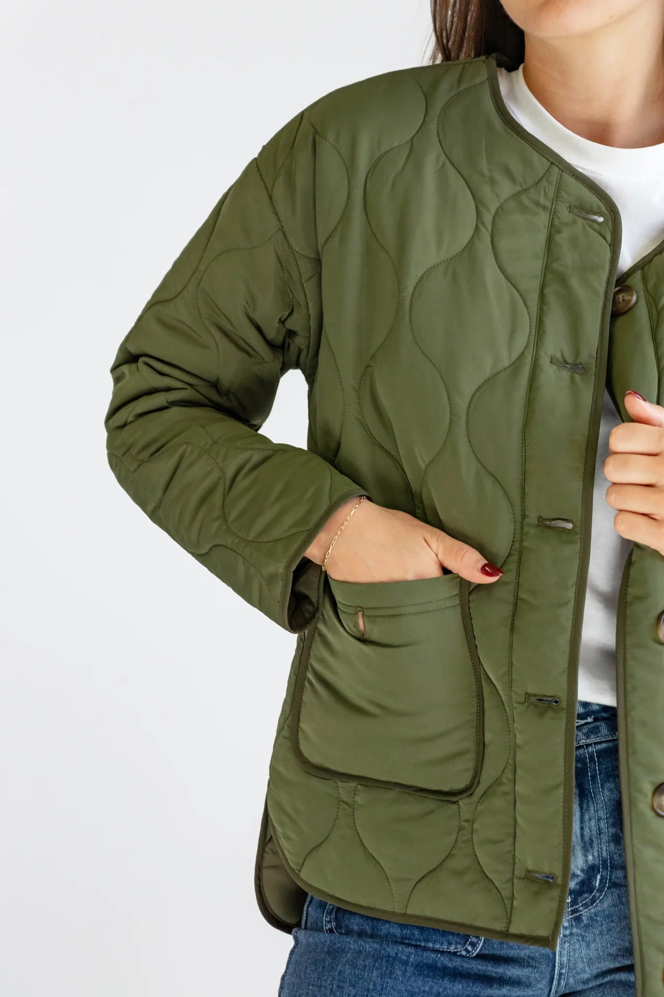 Peak Padded Shell Jacket - Khaki