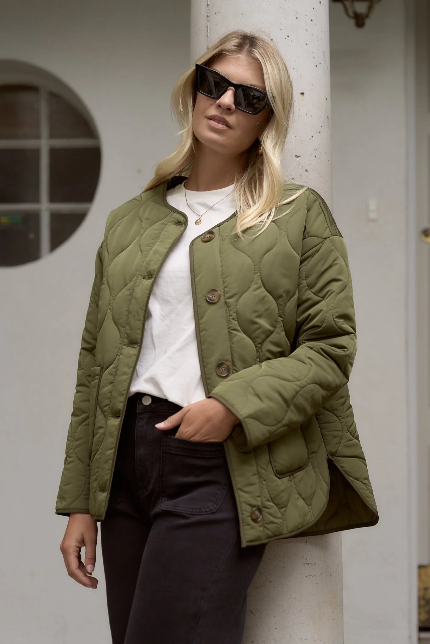Peak Padded Shell Jacket - Khaki