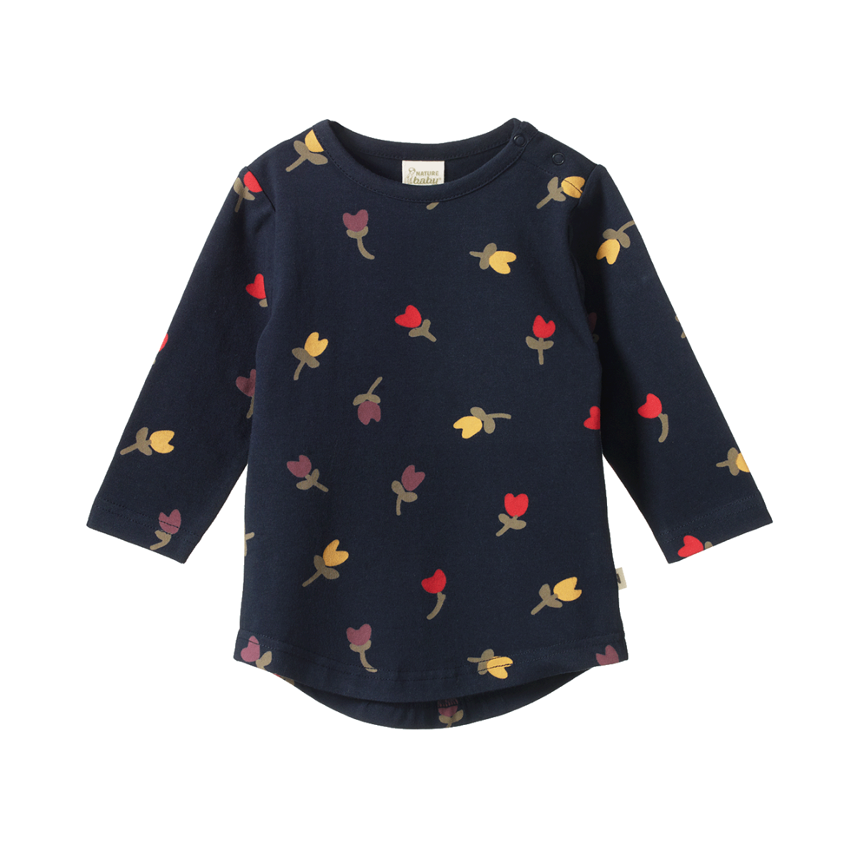 Stretch Jersey Everyday Tee - Navy Tulip Print