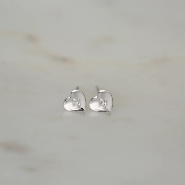 Sweetheart Studs - Silver