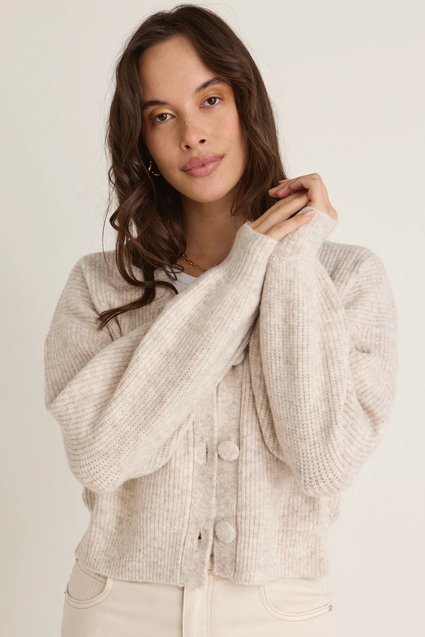 Wholesome Chunky Knit Cardigan - Oat