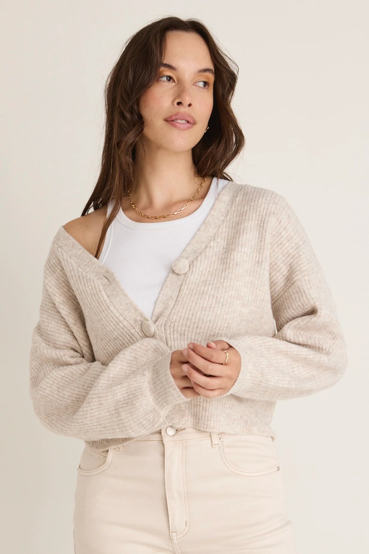 Wholesome Chunky Knit Cardigan - Oat